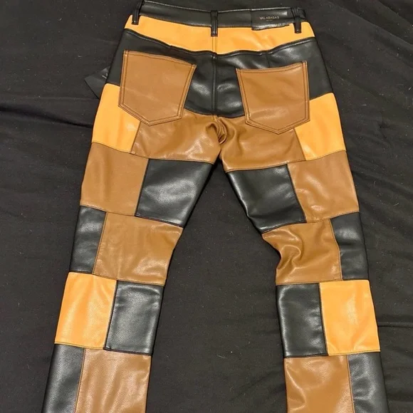 Valabasas Brocade Stacked Vegan Leather Pants(Size 30 Waist) - Picture 3 of 3